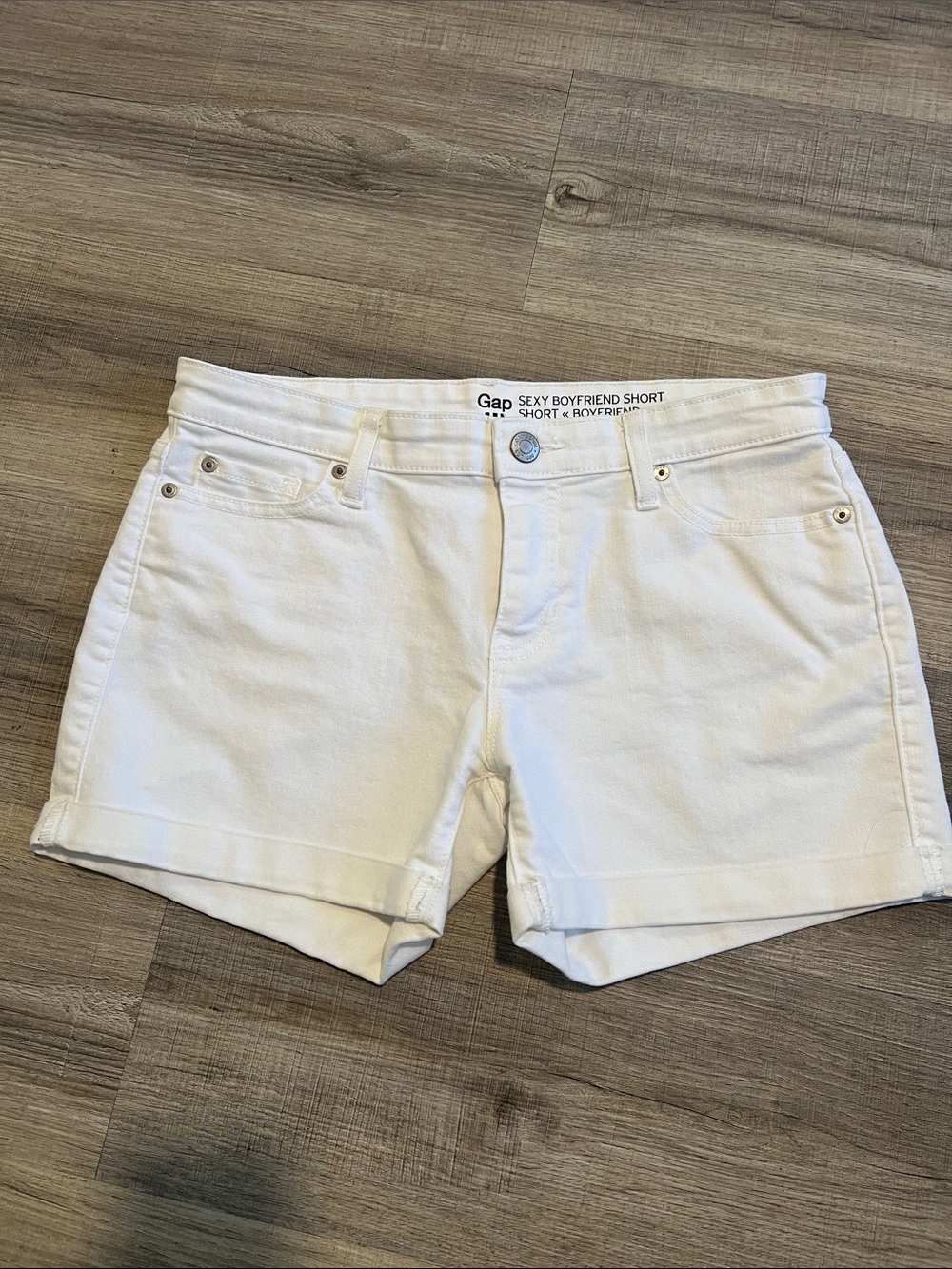 GAP White Boyfriend Jean Shorts